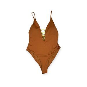 Zara Brown One Piece Swimsuit